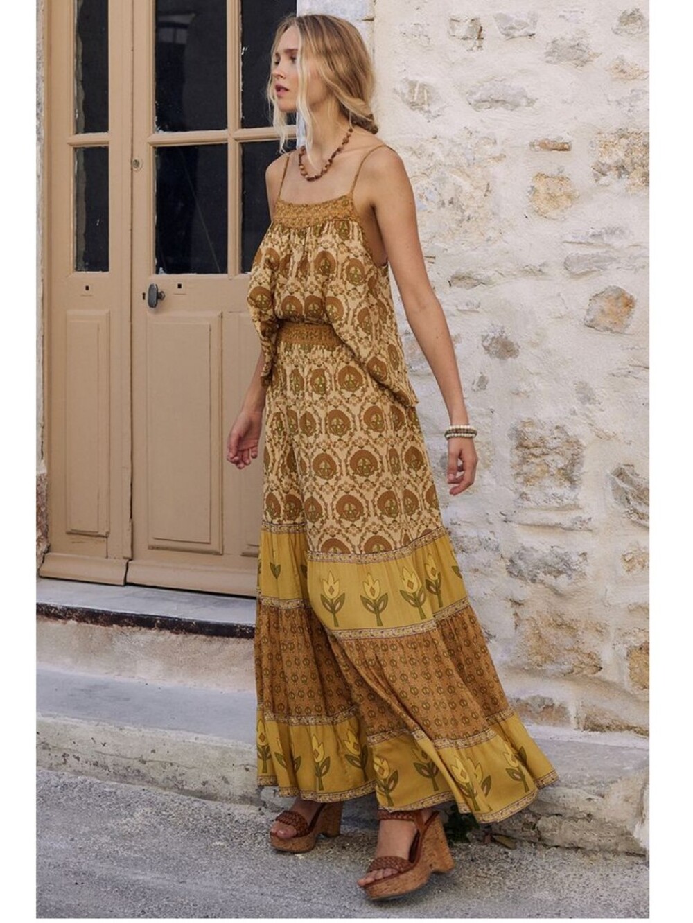 Chateau Maxi Skirt In Champagne Small - Picture 2 of 7